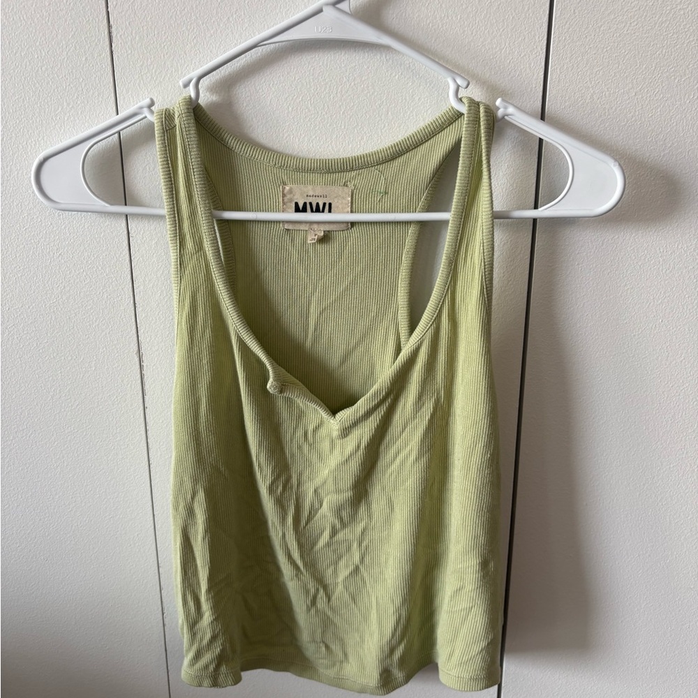 Madewell Light Green Ribbed Tank Top